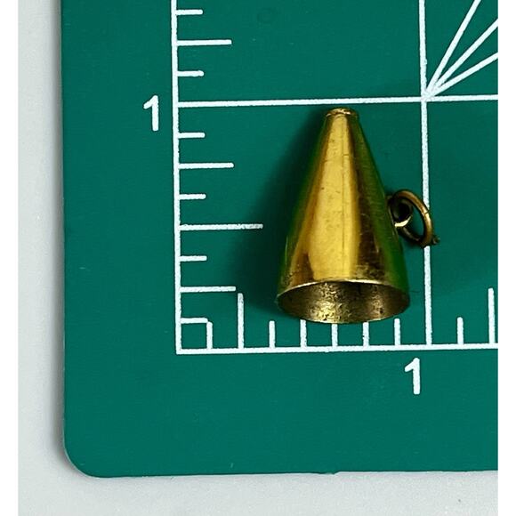 Vintage 10K Yellow Gold Filled Pendant Charm Cheerleader Mega Phone - Signed - Picture 7 of 8